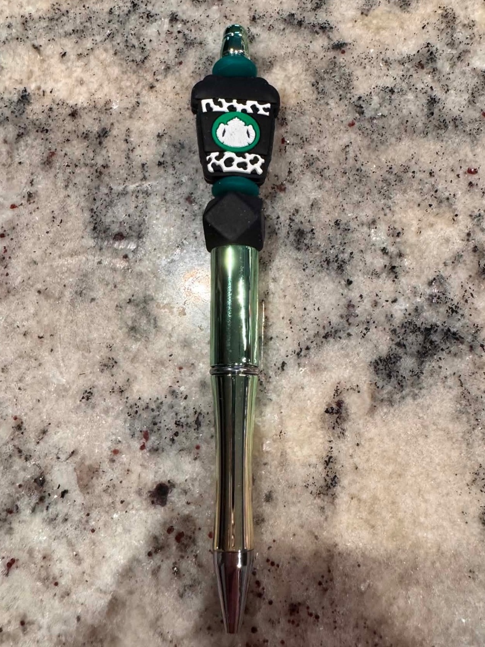 Starbucks Handcrafted Teal & Black Coffee Cup Charm Pen